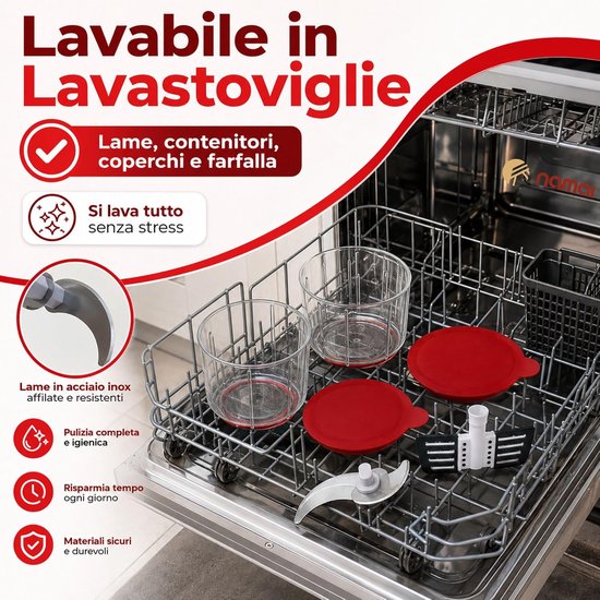 Handmatige hakmolen met 5 messen, 2 containers, blender, nuttig en praktisch — afbeelding 4