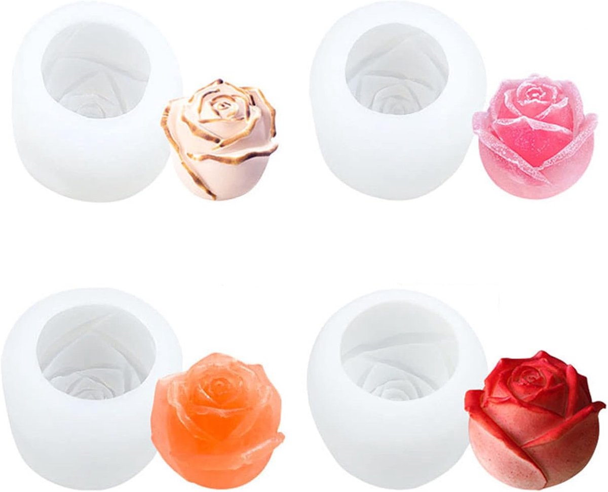 vorm kaars 3D rozen bloemen kaarsvorm siliconen, kaarsvormen om te gieten hars vorm roos siliconen vorm voor geurkaarsen, chocolade, ijsblokjes
