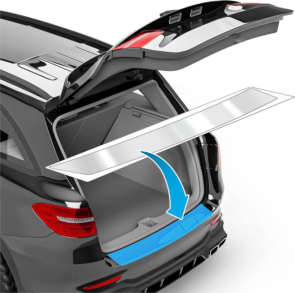 uProtect laaddrempel beschermingsfolie voor Opel Astra L I 2021-2026 - bumperbescherming, krasbescherming, lakbeschermingsfolie - transparant