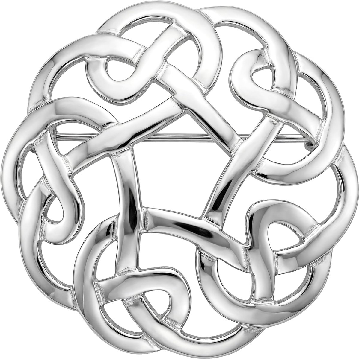 Castle 925 Sterling Zilver Keltische Broche voor Vrouwen - Dames Broche Pin met Sieraden Geschenkdoos - 27mm