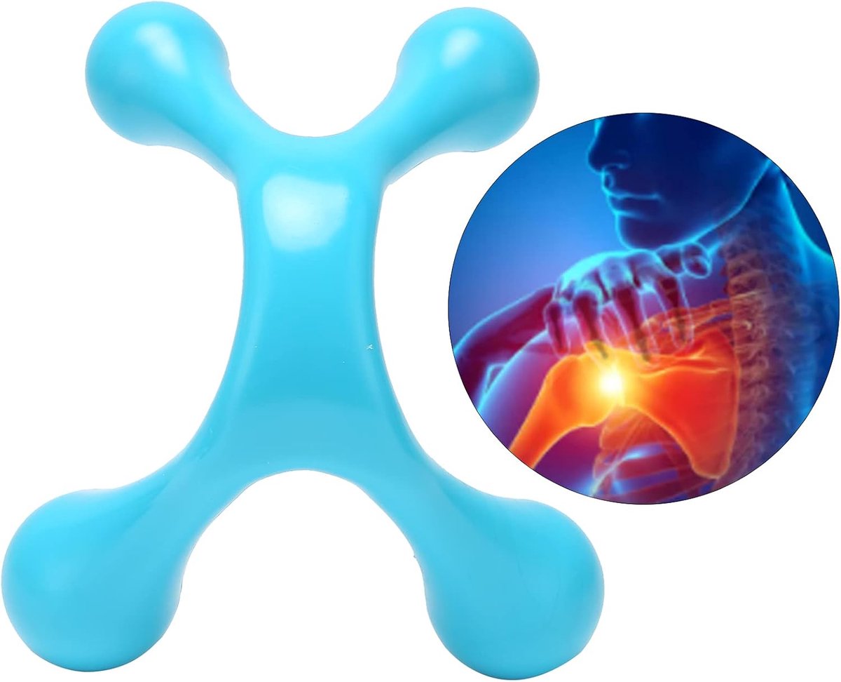 Handheld 4-punts Vierpunts, 4-punts Therapeutische Handheld Handmatig Triggerpunt Lacrosse-massageapparaat Massagetool voor Het Hele Lichaam voor Taille Nek Voet Been Hoofd