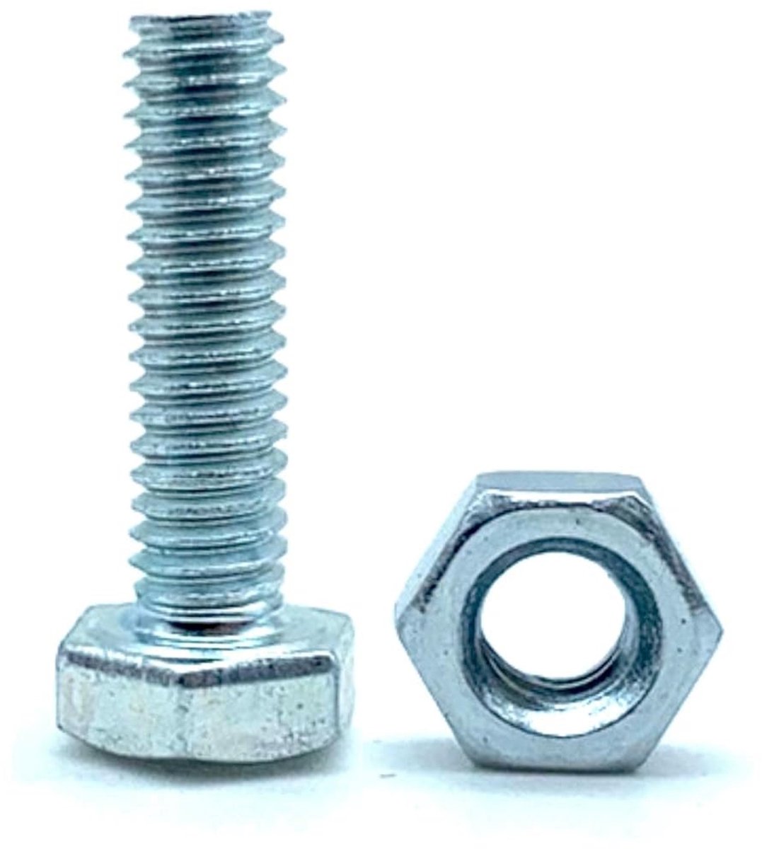 Barcelona | Schroeven met Moer | 50 zeskantbouten met 50 moeren | M4x40mm | in gegalvaniseerd staal | Bouten en moeren, schroefdraadbout en moer, bouten met moer, zeskantige kop