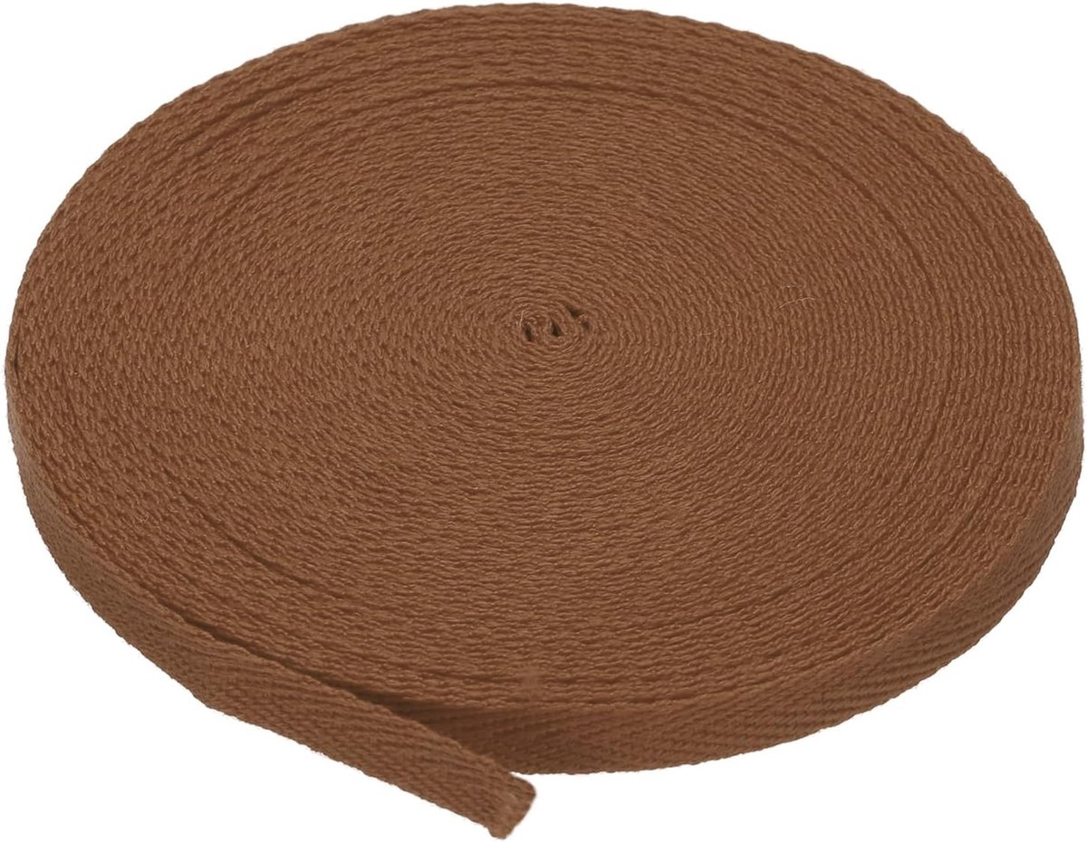 Katoenen keperstof tape 6 mm (1/4 inch) 10 meter 100% katoen lint biaisband visgraat singels trim voor naaien geschenkverpakking, donkere koffie