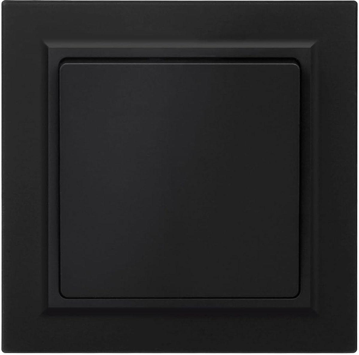 Lichtschakelaar, zwart, tuimelschakelaar, glad huidgevoel, met steekklem, 1-voudig, 2-weg, inbouwknop, schakelaar, wandschakelaar, 10 amp, 250 V