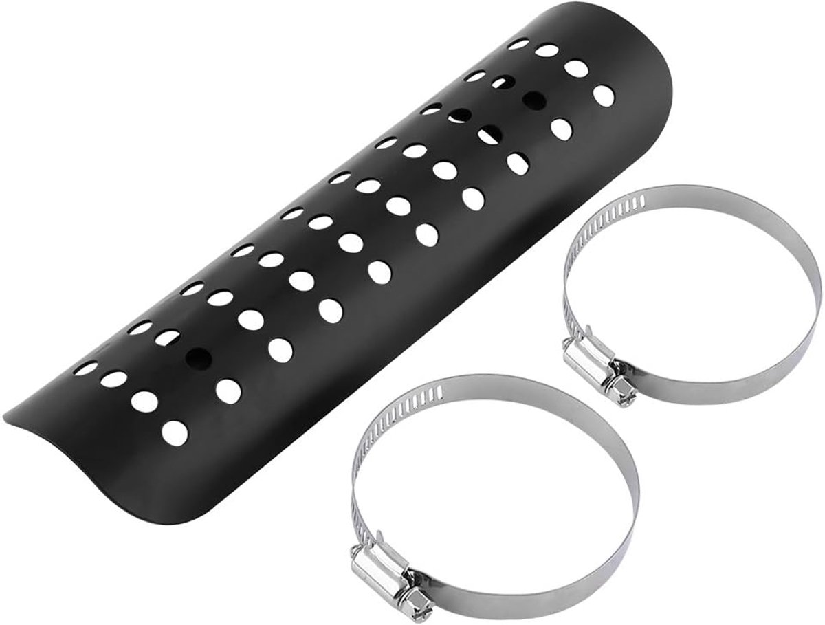 termico di scarico copri marmitta moto diritta di scarico per tubo moto Scudo termico Copri tallone (Nero)