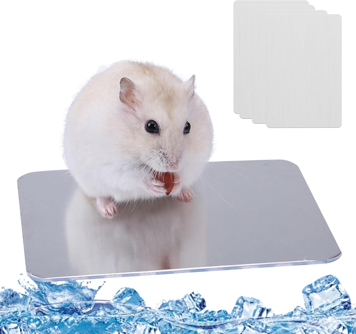 4 Stuks Hamster en Konijn Koelmat - 12 x 8 cm Bijtweerstand Huisdier Koele Plaat IJsbed voor Cavia en Kleine Huisdieren Deze Zomer