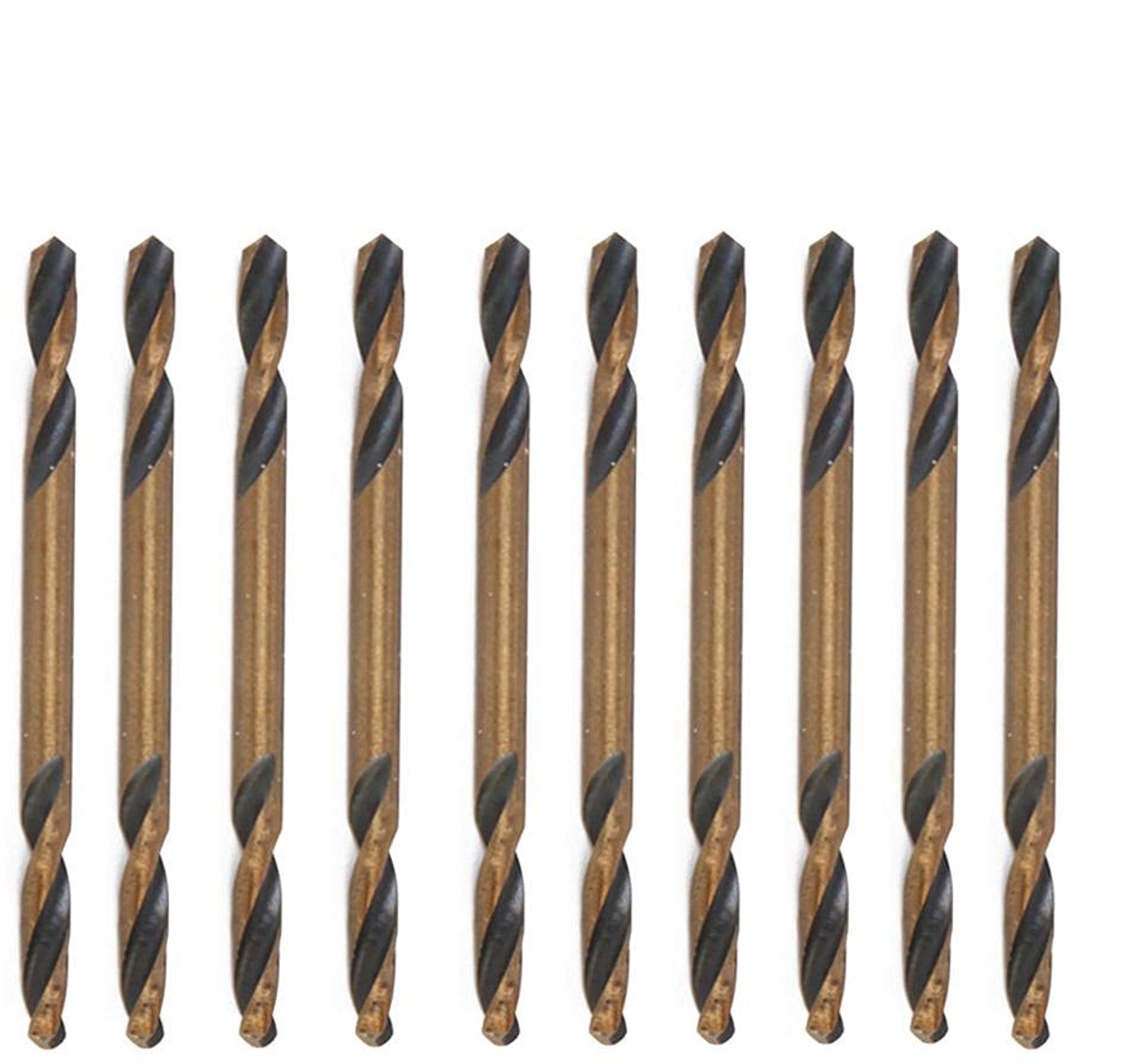 10 STKS HSS Dubbele Ended Boor Rechte Schacht Twist Bits Set Boren Rvs Tool voor Metalen Carbon Staal Werken
