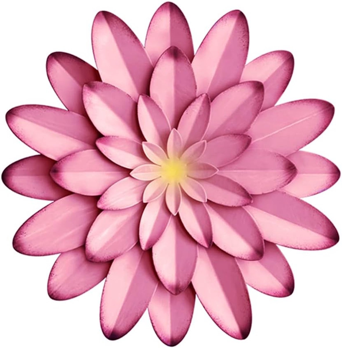 Metalen muurkunst - bloemen roze - 30 cm - binnen en buiten - slaapkamer, badkamer, keuken, woonkamer