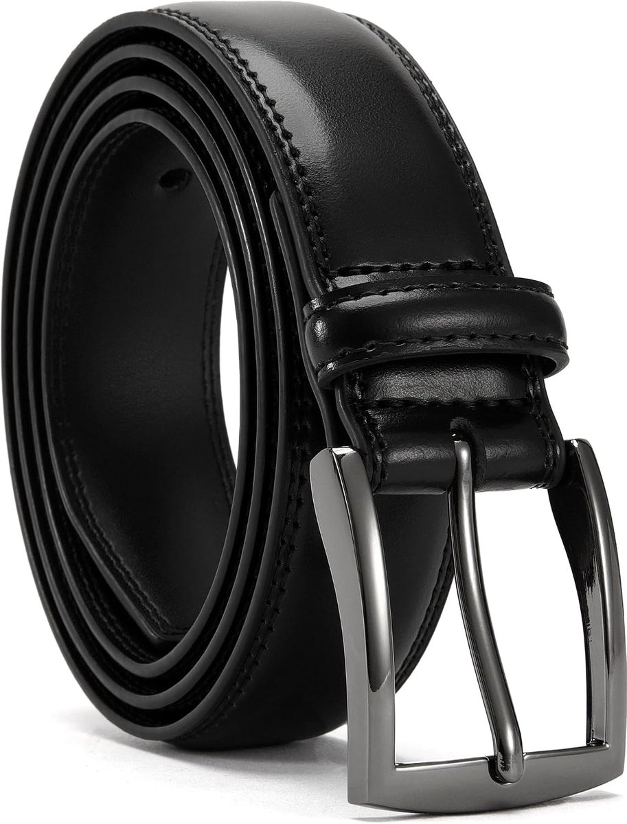 leren riem voor heren, 33 mm breed, geschikt voor herenjeans en pakken, lengte in te korten