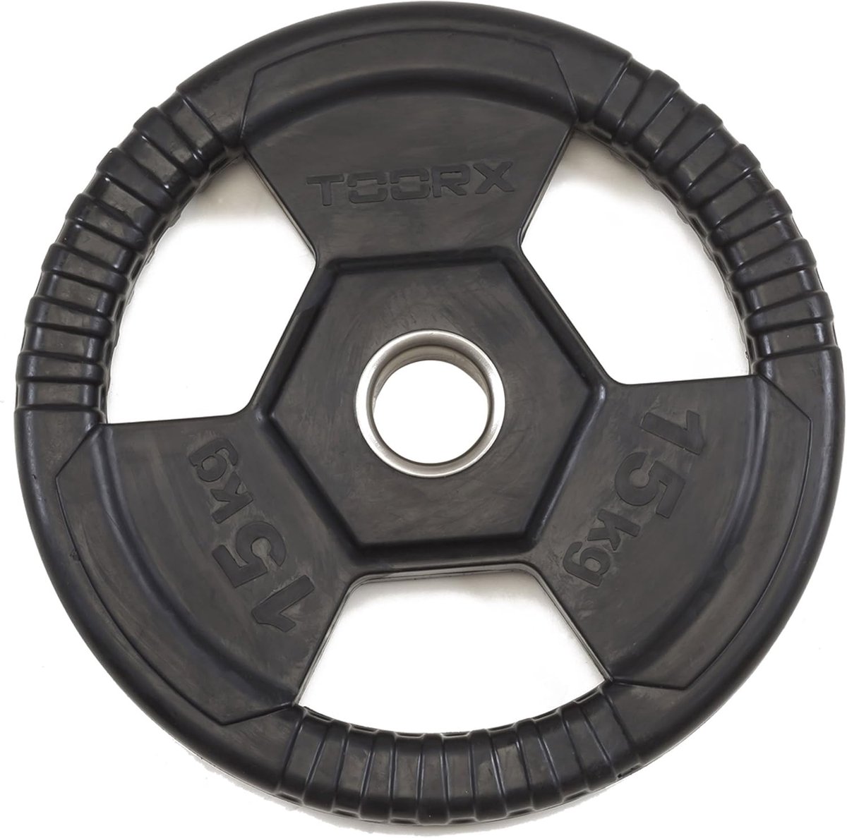 Gewichtsplaat 2.5 kg - gietijzer met rubber laag - 50 mm diameter - ideaal voor krachttraining - SnelShoppen