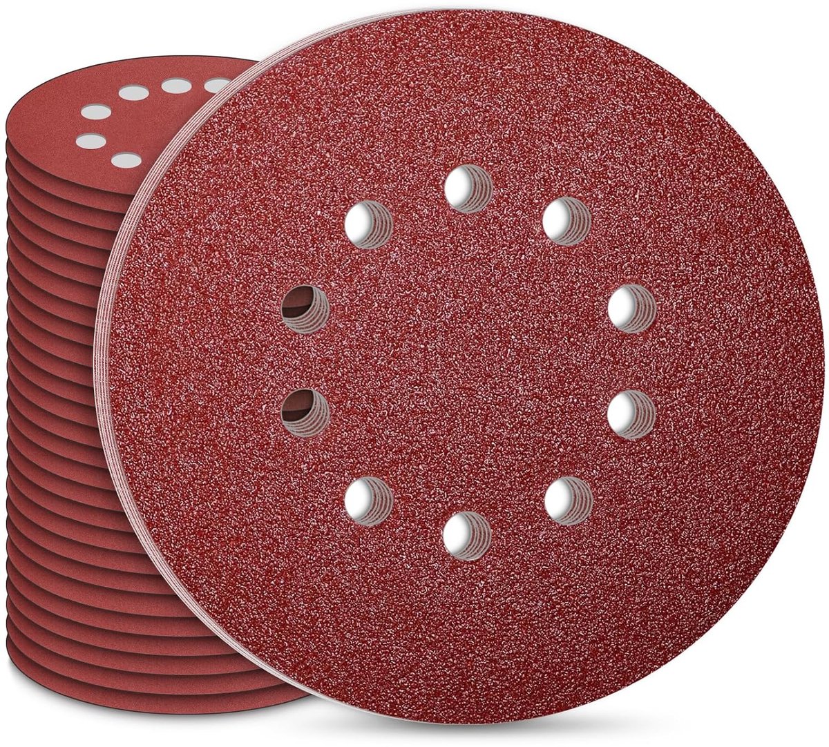 30 Stuks 225mm Schuurschijf, 9 inch Schuurpapier Rond 10 Gaten Schuurschijven P40 Korrel Klittenband Schuurpads voor Wand- en Plafondschuurmachines | Schuurschijven, droogbouwschuurmachine, slijpgiraffe, lange hals, slijpen giraffe