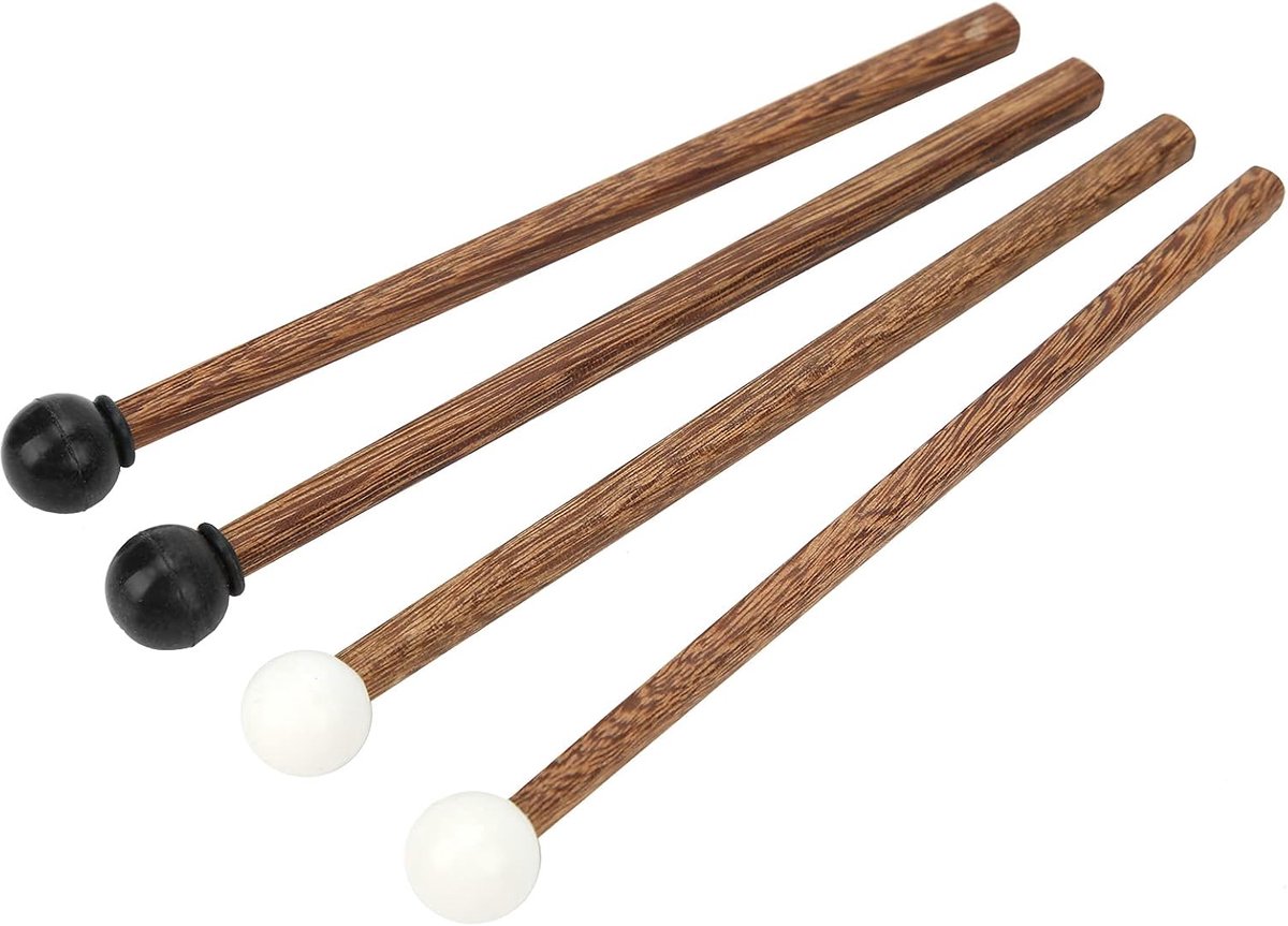 4 Stuks Stalen Tong Drum Mallets Rubberen Kop Percussie Mallets Sticks Kinderen Drumstick 16.5 Cm