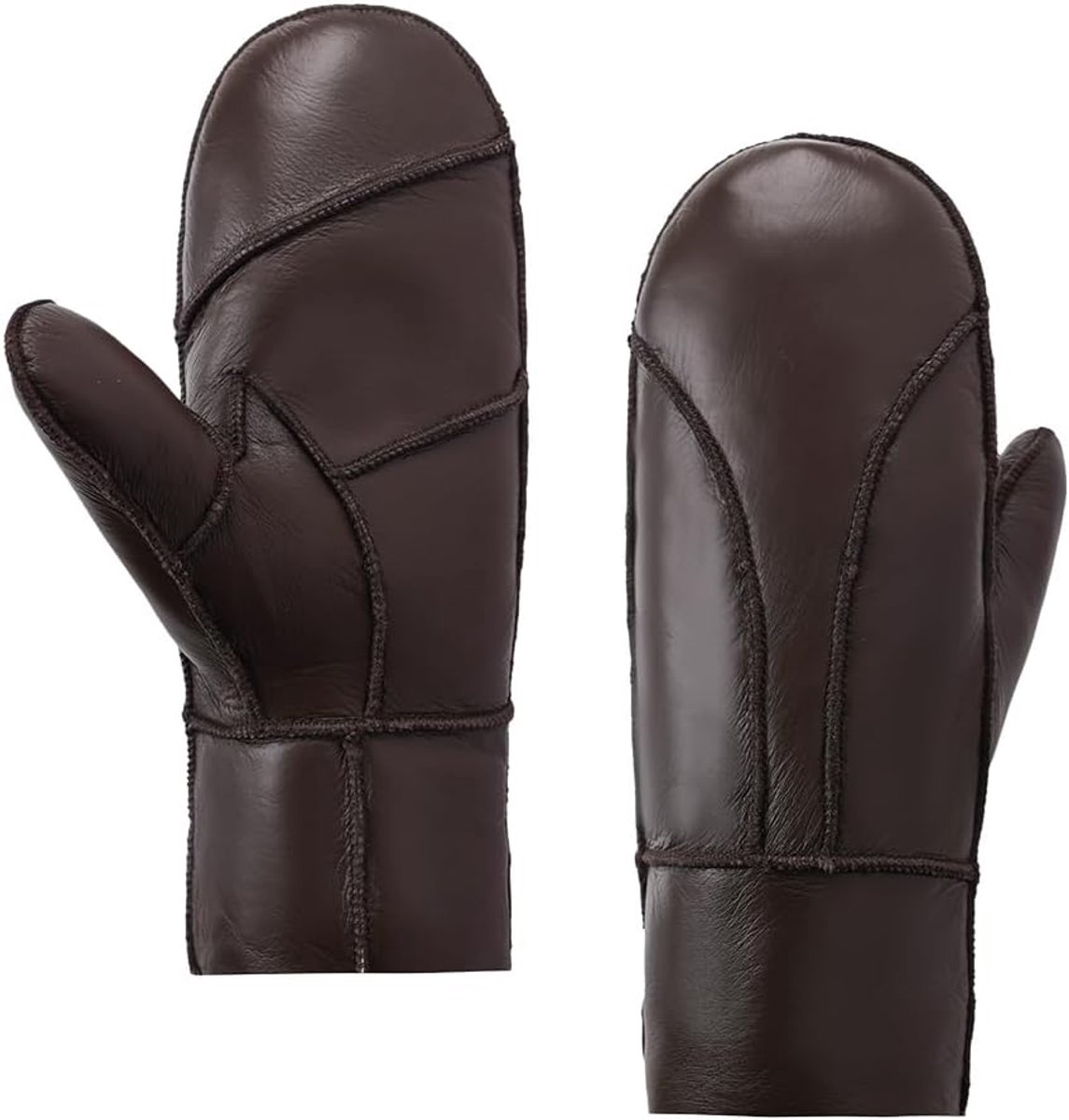 Herenwanten voor de winter, lamsvel, shearling wanten, winter, leren handschoenen