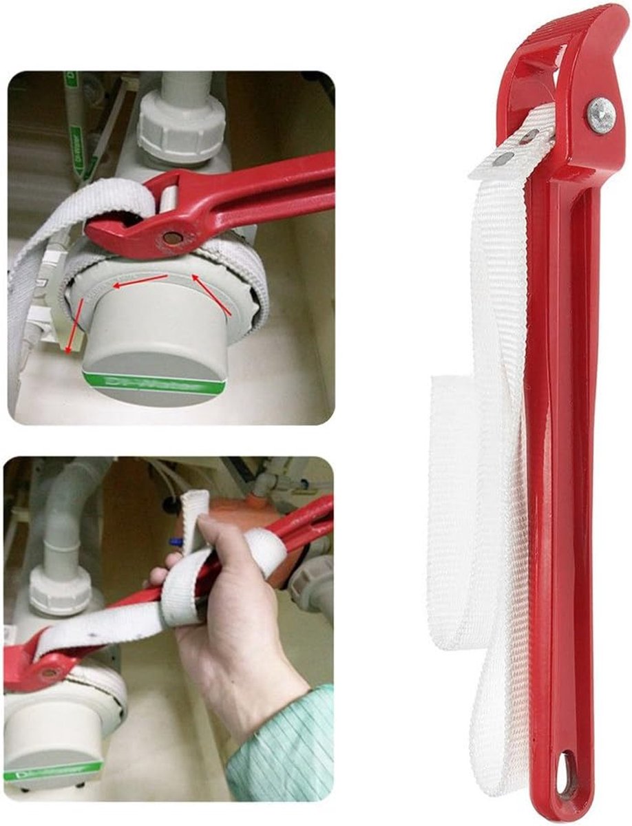 Oliefiltergreep, riemriemlengte 82 cm, handvat, 30 cm, moersleutel, moersleutel, aluminium bandsleutel (82 30 cm, rood)