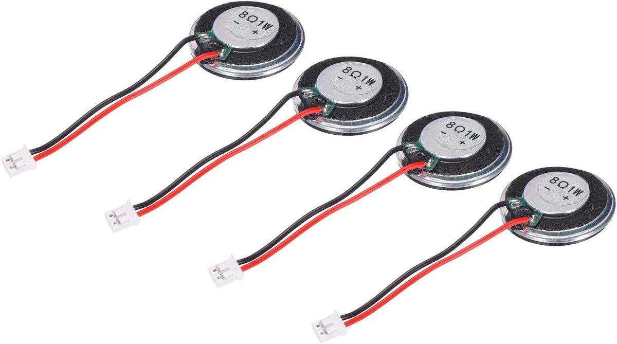 8 Ohm 1W 2-pins ronde interne magneet luidsprekers x 4 stuks metalen behuizing voor thuis audio video apparaten [metaal plastic]