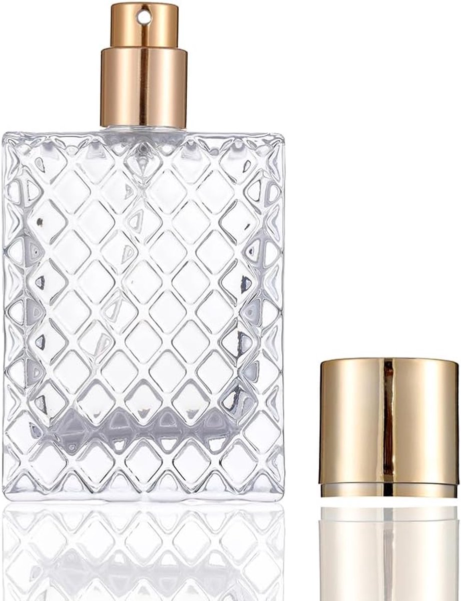 Sprayfles 50ML - Transparante glazen dispenser - Gouden spuitkop - Ideaal voor onderweg - SnelShoppen