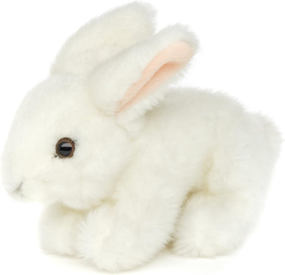 - Konijn, liggend (wit) - 18 cm (lengte) - pluche konijn - pluche dier, knuffeldier