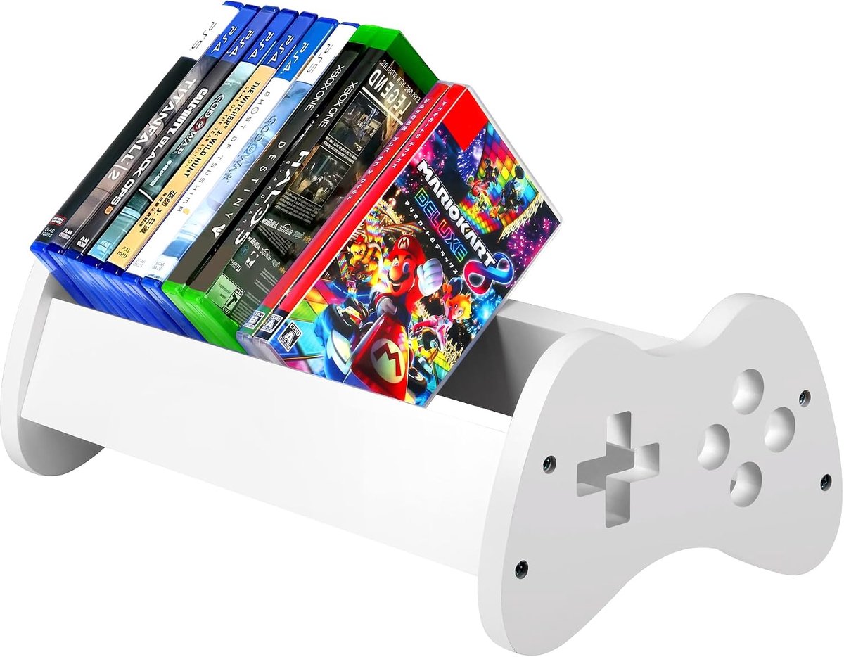 Opslag, universele speelhouder voor PS5/PS4/PS3/Xbox/Switch speelhoezen, slaat maximaal 32 speldiscs op, opbergorganizer, wit