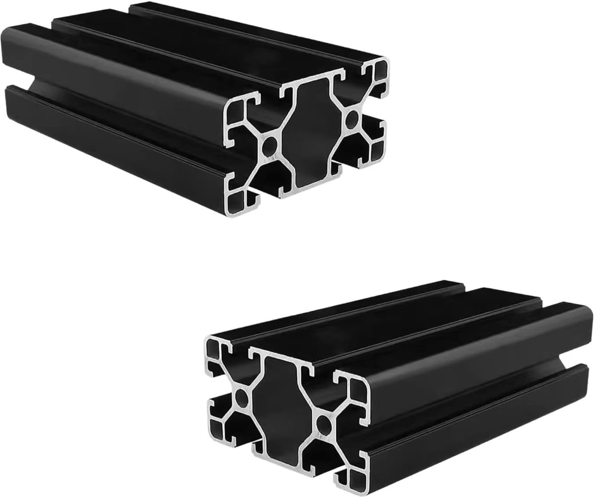 4080 Aluminium profiel 400 mm T-type zwart aluminium profiel 40x80 Europese standaard geanodiseerde lineaire rail extrusie 2 stuks, voor 3D-printers en CNC-machines