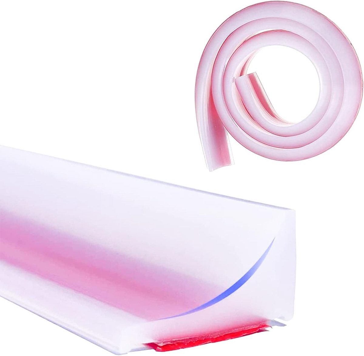6 m x 20 mm transparante siliconen douche, zelfklevende rand, waterstop-douchestrip, overstromingsbescherming, opvouwbare douchebarrière voor keuken en badkamer
