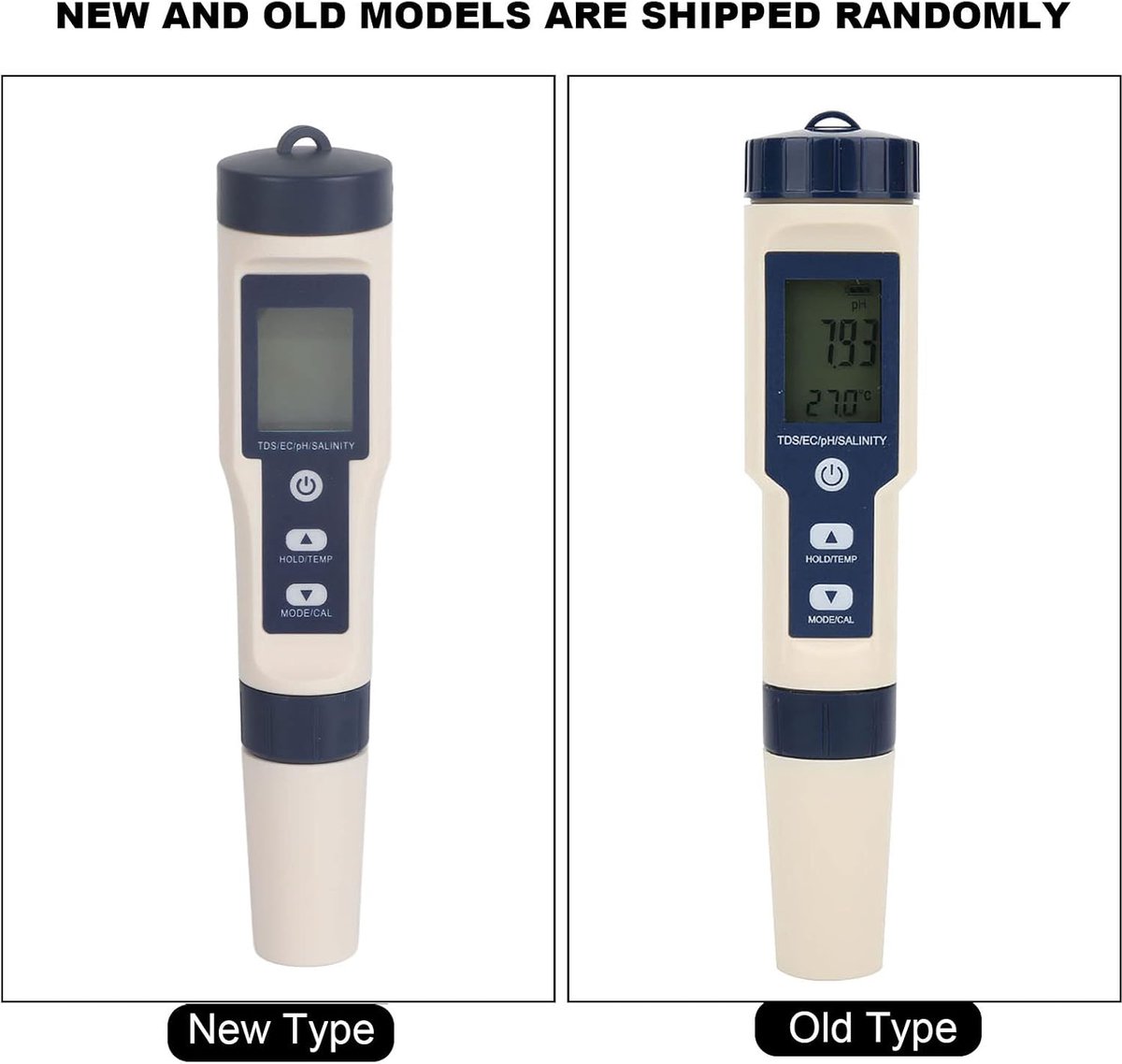 5 in 1 PH Meter Functie Waterkwaliteit Test Meter PH Salinity TDS EC Tester met LCD-achtergrondverlichting 183 X 37 X 37 Mm
