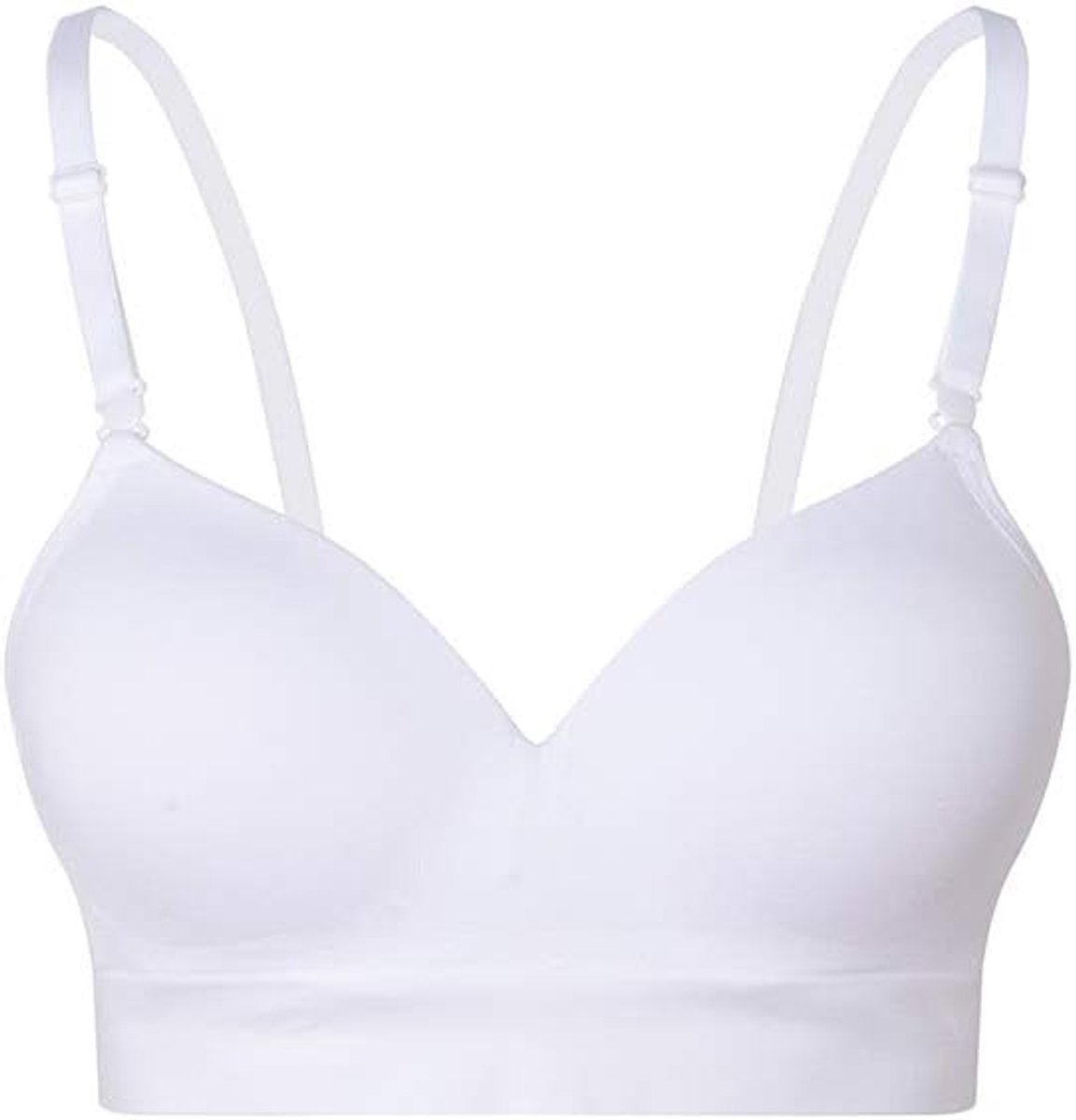 Naadloze bh's voor vrouwen Draadloze gewatteerde bh's, Wit, XL