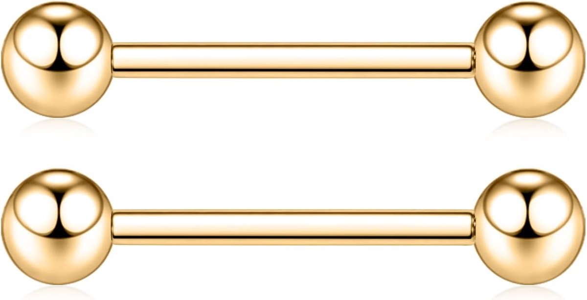 hengkaixuan 1 paar tepelringen titanium tepelsieraad goud zilver bars cubved bars 12G 14G 16G wenkbrauw sieraden wenkbrauw ringen piercing voor vrouwen