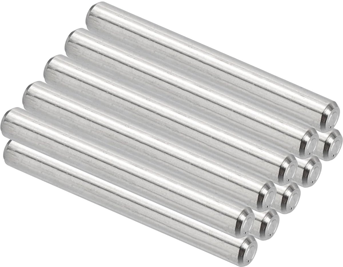 304 roestvrij staal pluggen 4 x 35 mm, 10 stuks gegroefde cilindrische pinnen metalen pinnen voor houders planken voor etagebedbevestigingen meubelhardware component