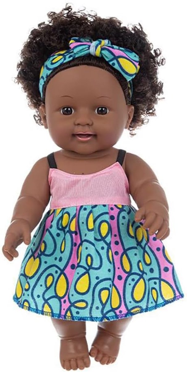 Poppen, 30 cm, realistische levensechte vinylpoppen met donkere huid, baby, pasgeborenen, meisjes, jongens, speelgoed met kleding voor kinderen, speelgoed, type 5