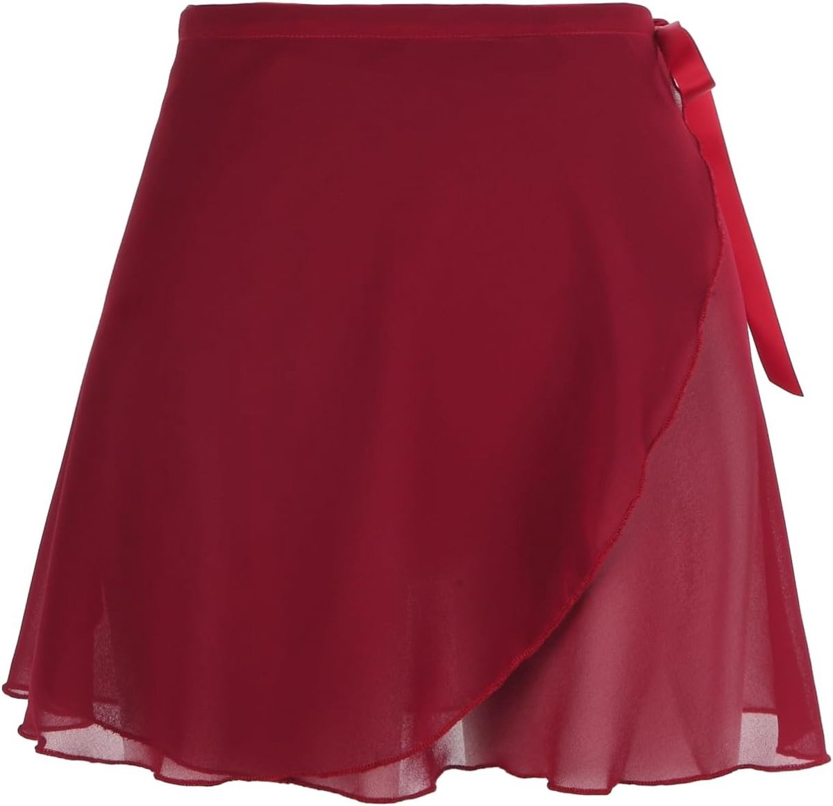 Ballet-rok voor dames, wikkelrok van chiffon, verstelbaar lint in de taille, ballet-rok voor gymnastiek