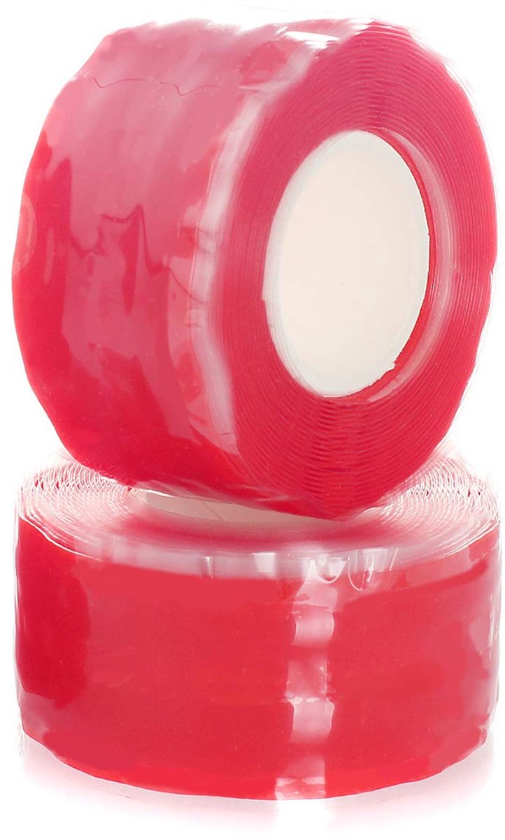 6m zeltsmeltend siliconenband, multifunctioneel reparatieband isolatieband afdichtingsband, zeltsmeltend siliconen wikkelband waterdicht weerbestendig, 25mm breed, 2x3m, rood, TKD5041-2x