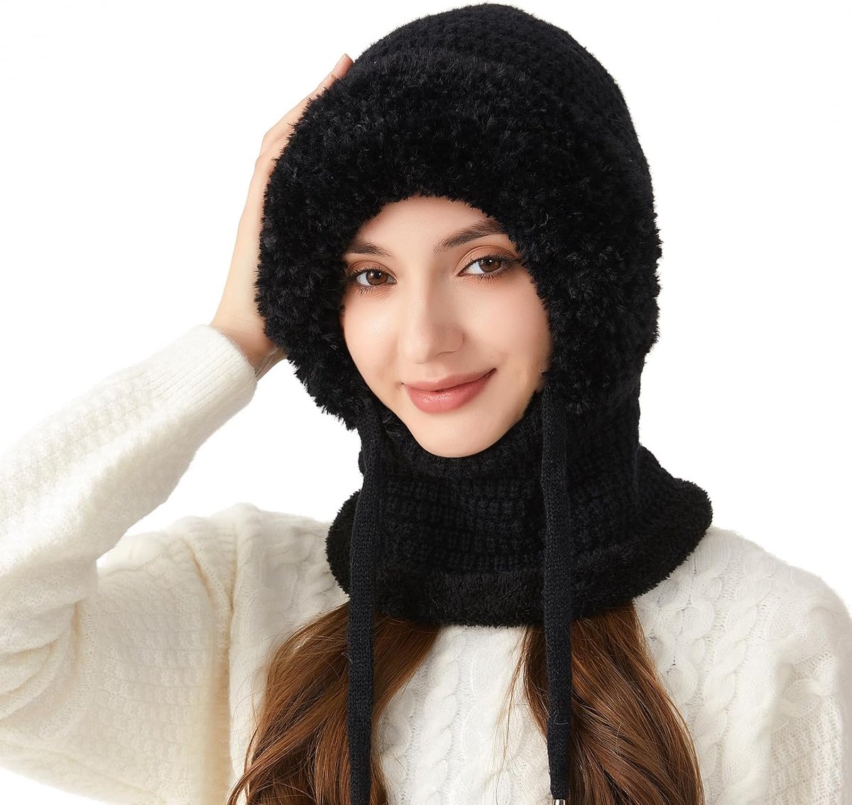 Bivakmuts Dames Skimasker Fleece Hood Winter Warme Hoed met Nek Cover Face Cover Masker voor Winter Outdoor Sport
