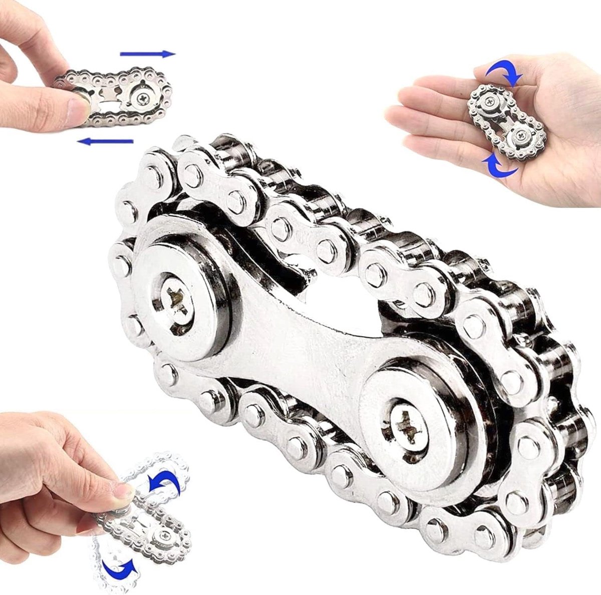 Fidget Chain Sensory Toys, Enkele Vinger Gladde Snelle Lagers Fiets Ketting Versnellingen Hand Fidget Roterende, Duurzame Mechanica, Verlicht Stress, Angst, Feestgunsten Geschenken Voor