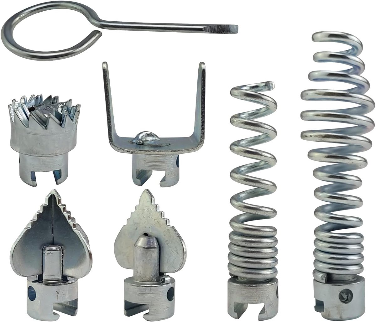 7 stuks pijpbaggersnijders 16 mm baggerveer snijderset mangaanstaal pijpleiding baggermachine afvoerreinigingskop machinekit voor thuis, keuken, woonkamers, badkamers, hotels