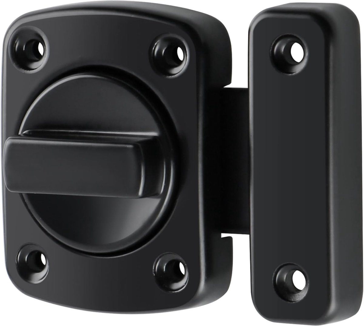Deurslot Roterende Bout voor Kast en Tuin, Matzwart, 65x70MM | Diefstalbeveiliging Deurgrendel, Zinklegering, Deurvergrendeling voor Deur, Raam, EMS250U-B