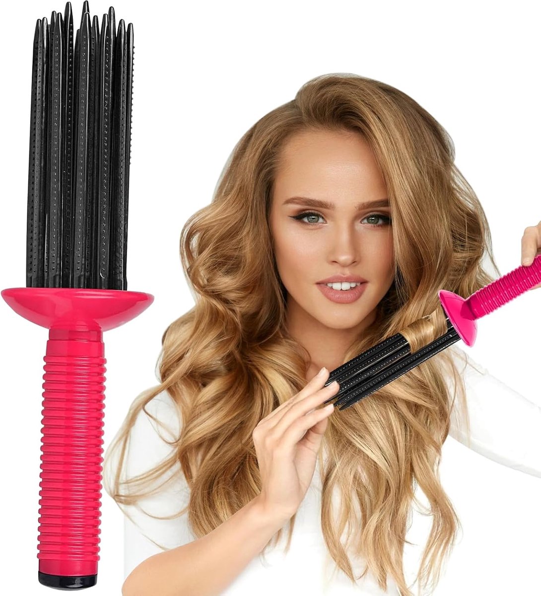 haarkruller, krullende roll-kam, krullende borstel, haarkruller, pluizige krulborstel, krultang, haarrollers voor vrouwen, thuis, reizen, dating
