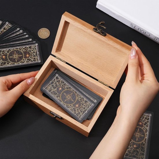 Tarot opbergdoos "Die Kaiserin" van beukenhout voor tarotkaarten juwelendoos met gravure tarotkaartenbox voor kristalhouder opslag Heilige Hekserij Gereedschap 13 x 8 cm — afbeelding 2