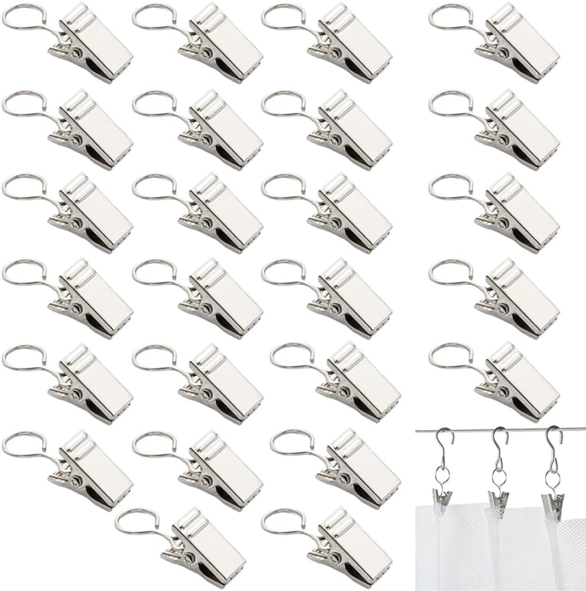 Haken set gordijnhaken rails riemclips gordijnringen woonaccessoires douchegordijnrail plafondrail