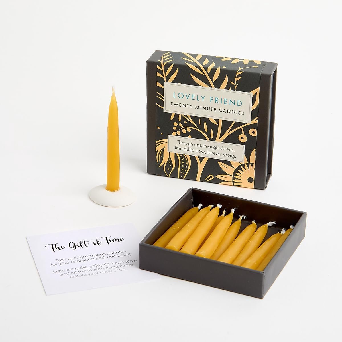 Collection - Lovely Friend (Folk) 12 stuks twintig minuten kaarsen met keramische houder