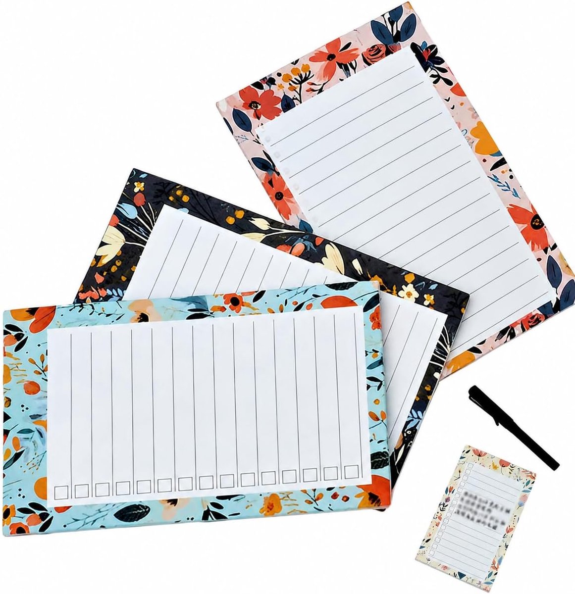 koelkast, 4 stuks, magnetisch notitieblok voor koelkast met balpen, planner, notebook, fruitdesign, geschikt voor thuis, klaslokaal en kantoor