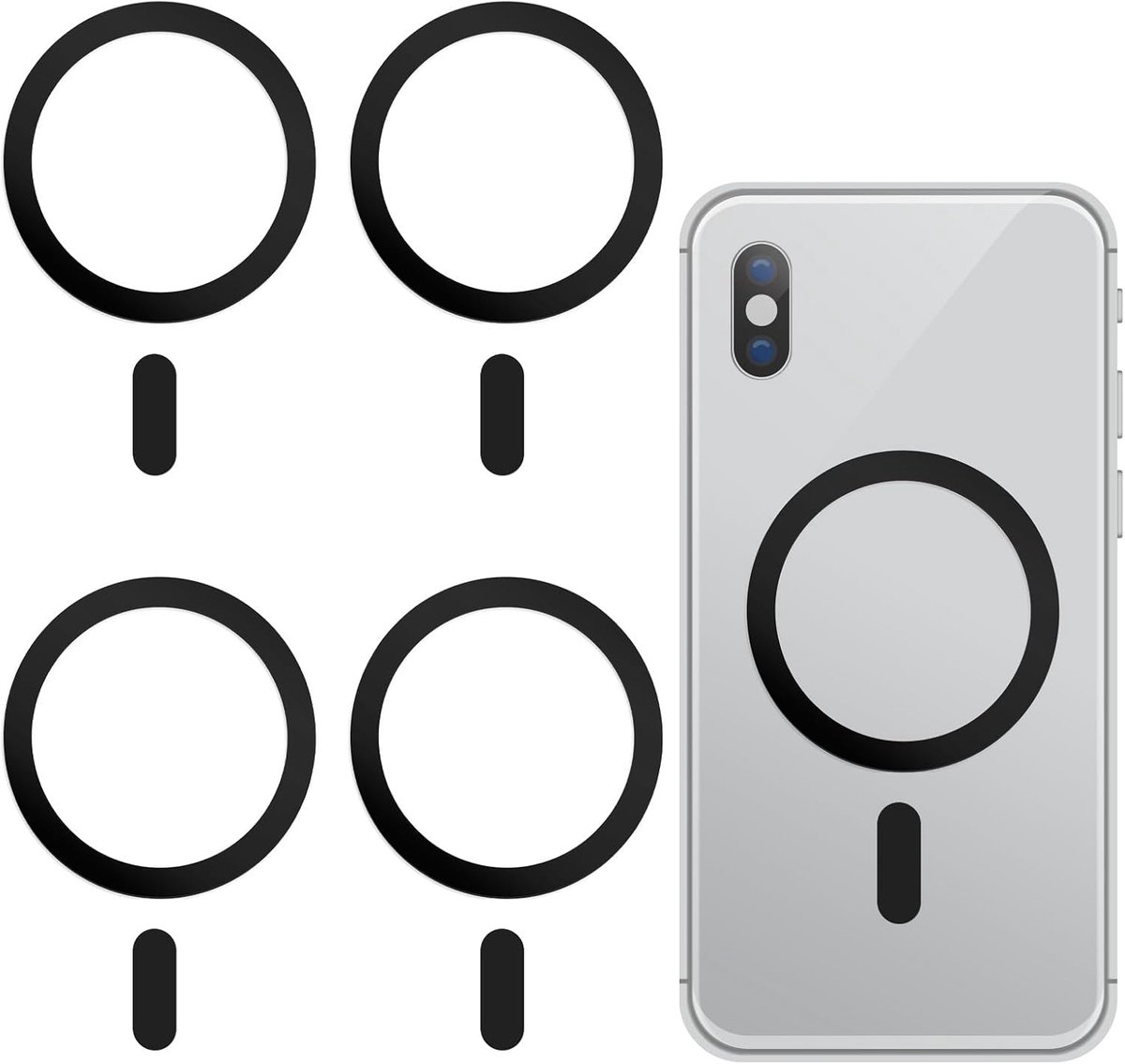 Metalen Ring Met Stickers en Magnetische Adapterring Voor Auto Mobiele Telefoonhouder