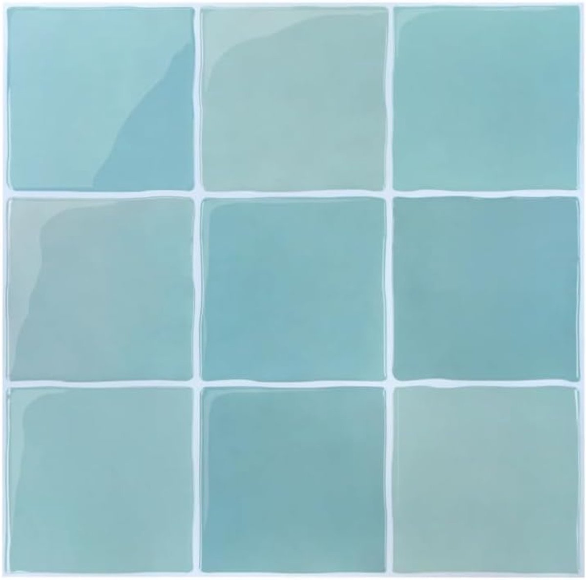 dikkere vinyl 3D zelfklevende wandtegels keuken badkamer, blauw, 10 stuks, 30,5 x 30,5 cm, plaktegels zelfklevend plakkende achterwand, metro wandtegelstickers