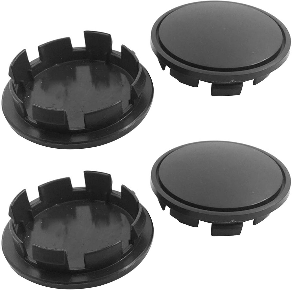 4 stuks naafdoppen voor VW, zwart, wieldoppen, 65 mm, VW 65 mm, zwart mat 3b7601171