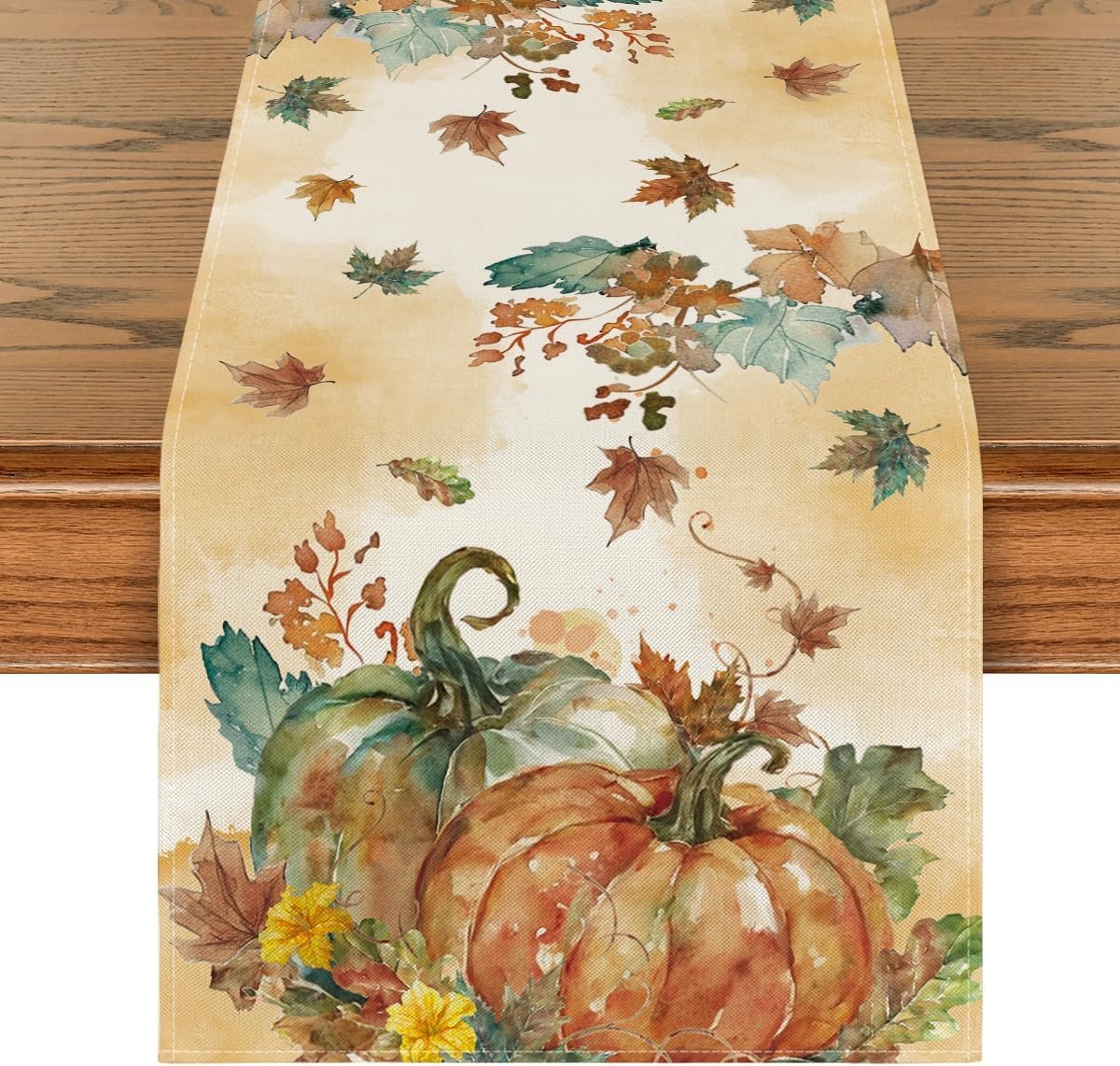 Mode Tafelloper Aquarel esdoornbladeren pompoenen herfst seizoensgebonden keuken woondecoratie vakantie party decoratie 40x180cm
