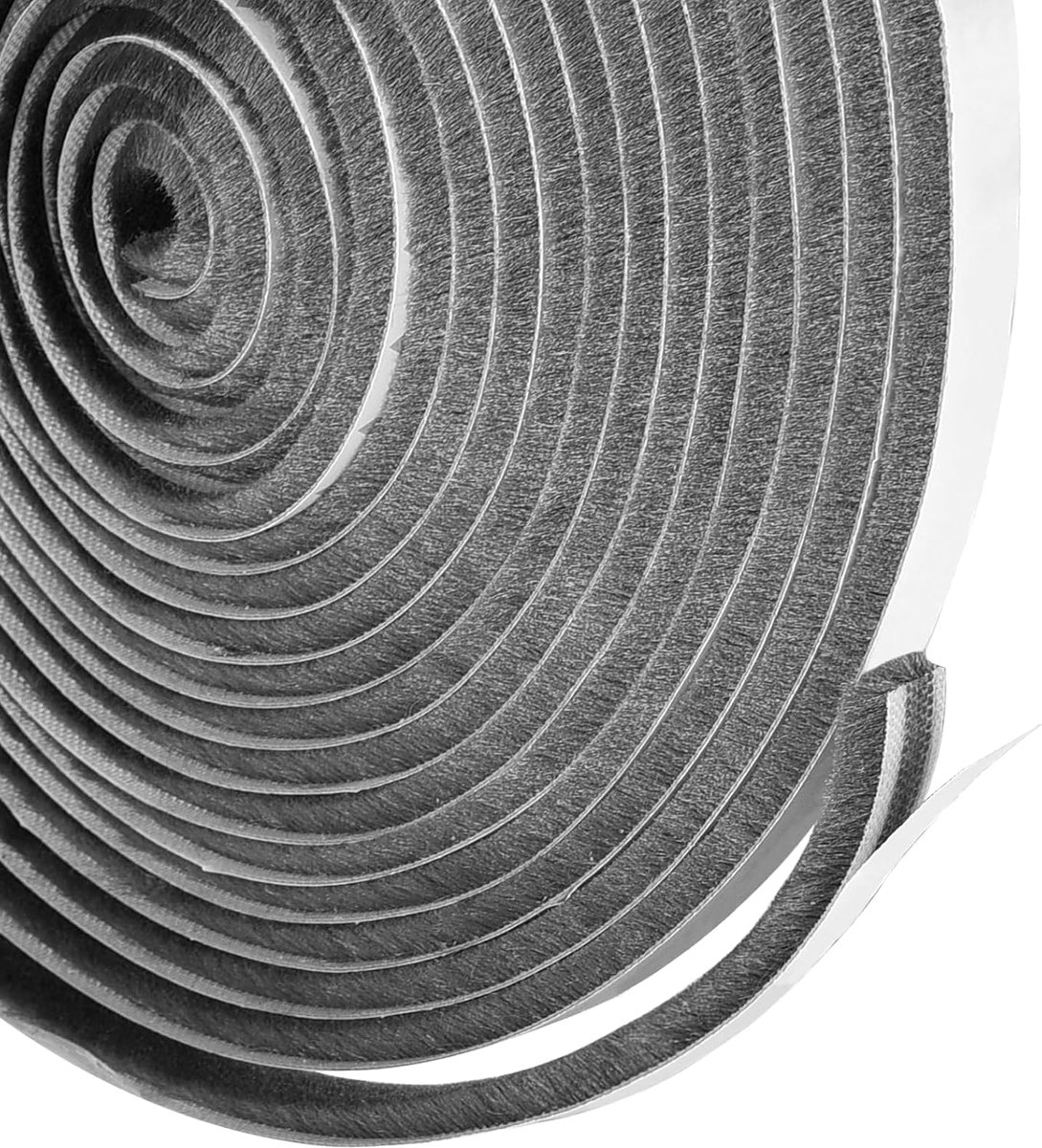 Tochtstrip voor deuren en ramen, 10 m tochtstopper, zelfklevend, borstelafdichting, luchtstopper voor schuifdeuren en -ramen, 9 mm x 15 mm