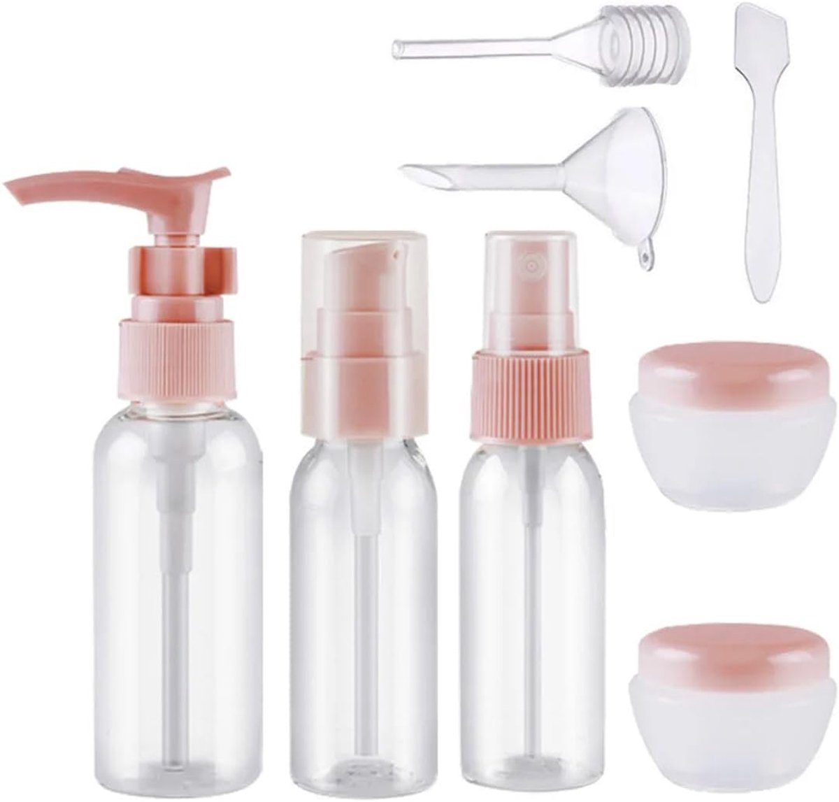 8 stuks reisflessen, reiscontainers voor vloeistoffen, navulbaar, reiscontainers, flessen, draagbare reisflessenset, voor shampoo, lotion, douchegel