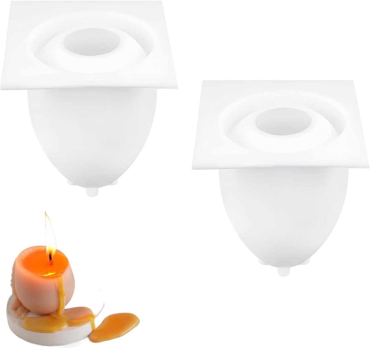 2 stuks siliconen mal ei, siliconen vormen, kaarsen, siliconen vorm, eieren, paaseieren, gietvormen, siliconen, 3D-gietvorm voor Pasen, voor doe-het-zelf chocolade, kaarsen, paascadeaus