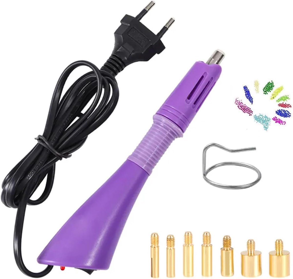 Strass-applicator Hotfix gereedschap, hotfix-applicator, strass-applicator met 7 punten, voor kleding, schoenen, hoeden, stof, kunst, handwerk, doe-het-zelf