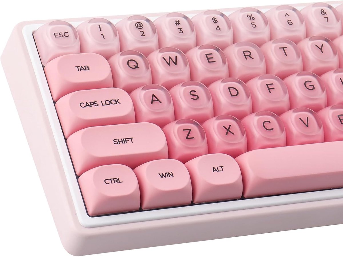 Jelly PBT Keycaps - 132 toetsen HOA-profiel double shot keycap roze doorschijnend vloeibare foundation keycaps voor Cherry MX Switch mechanische toetsenborden