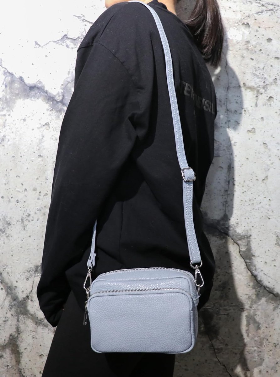 Leder Echt lederen schoudertas clutch kleine tas avondtas alledaagse tas met verstelbare schouderriem 18x13cm Pia G394